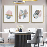 Wall Art 40cmx60cm Blush Pink Watercolor 3 Sets Gold Frame Canvas