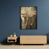 Wall Art 70cmx100cm Jesus Nail Hand Black Frame Canvas - Side View