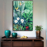 Wall Art 50cmx70cm Tropical plants Black Frame Canvas - Front View