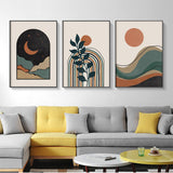Wall Art 50cmx70cm Abstract Dark Green 3 Sets Black Frame Canvas - Side View