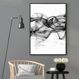 Stylish Abstract Black Canvas Wall Art Set - 70cm x 100cm with Black Frame (2 Pieces) - Top-Down View