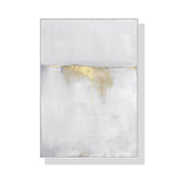 Abstract Elegance: Gold & White Canvas Art with Floating Frame 40cm x 60cm