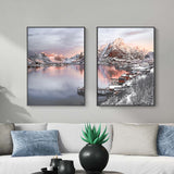 Wall Art 50cmx70cm Nordic Norway 2 Sets Black Frame Canvas - Front View