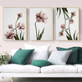 Wall Art 50cmx70cm Tulip Flower 3 Sets Gold Frame Canvas - Side View