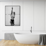 Wall Art 60cmx90cm Feminist Print Black Frame Canvas - Side View