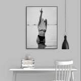 Wall Art 60cmx90cm Feminist Print Black Frame Canvas - Top-Down View
