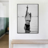 Wall Art 70cmx100cm Feminist Print Black Frame Canvas - Front View