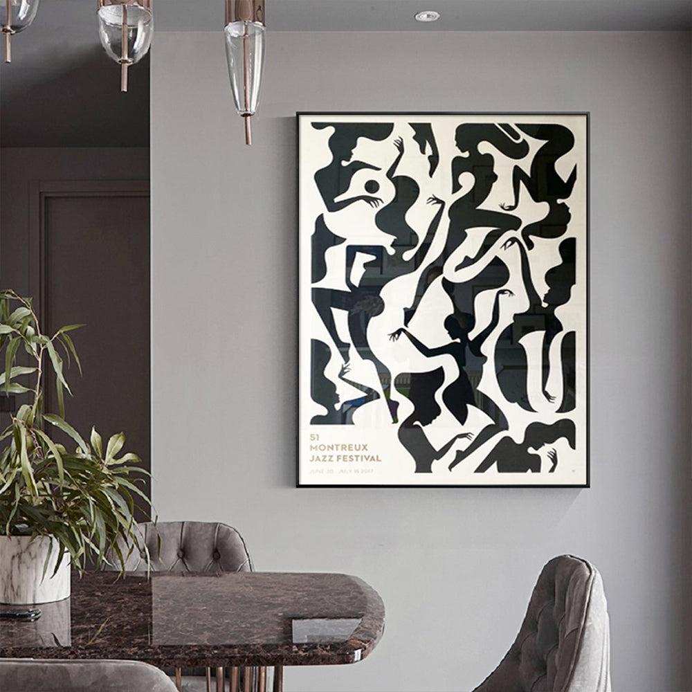 Jazz Festival Canvas Art Print with Black Frame - 40cm x 60cm