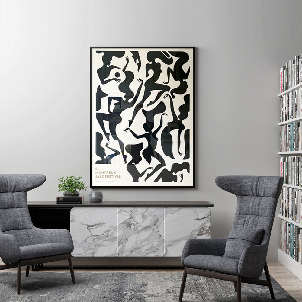 Jazz Festival Canvas Art Print with Black Frame - 40cm x 60cm