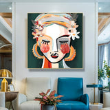Wall Art 70cmx70cm Sophie II Gold Frame Canvas - Front View