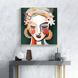 Wall Art 70cmx70cm Sophie II Gold Frame Canvas - Side View