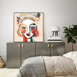 Wall Art 70cmx70cm Sophie Black Frame Canvas - Top-Down View