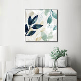 Wall Art 50cmx50cm Watercolour style leaves 2 Sets White Frame Canvas