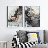 Elegant Black Splash Canvas Art Set - 40x60cm Framed Prints - Front View