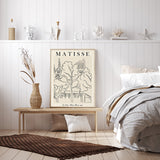 Wall Art 60cmx90cm Line Art By Henri Matisse Wood Frame Canvas - Front View
