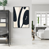 Wall Art 70cmx100cm Black Ink Black Frame Canvas - Front View