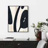 Wall Art 70cmx100cm Black Ink Black Frame Canvas - Top-Down View