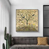 Wall Art 70cmx70cm Tree Of Life Black Frame Canvas - Front View