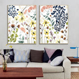 Wall Art 70cmx100cm Flower Composition 2 Sets Gold Frame Canvas - Front View