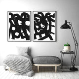 Rock N Roll Canvas Wall Art Set - 100cm x 150cm with Black Frame - Front View