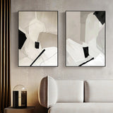 Abstract Elegance: Modern Canvas Wall Art Set in Black Frame - 80cm x 120cm - Side View