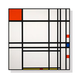 Framed Abstract Canvas Art by Piet Mondrian - 40cm x 40cm Black Framed Print
