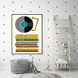 Wall Art 70cmx100cm Music Black Frame Canvas - Side View