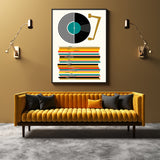 Wall Art 70cmx100cm Music Black Frame Canvas - Top-Down View