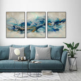 Wall Art 60cmx90cm The Universal 3 Sets Black Frame Canvas - Side View