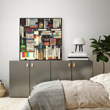 Wall Art 60cmx60cm Book Black Frame Canvas - Top-Down View