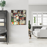 Wall Art 70cmx70cm Book Black Frame Canvas - Side View
