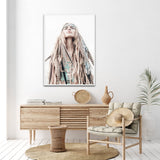 Bohemian Chic Wall Art with White Frame - 90cm x 135cm Canvas Print - Front View