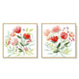 Wall Art 90cmx90cm Florals 2 Sets Gold Frame Canvas