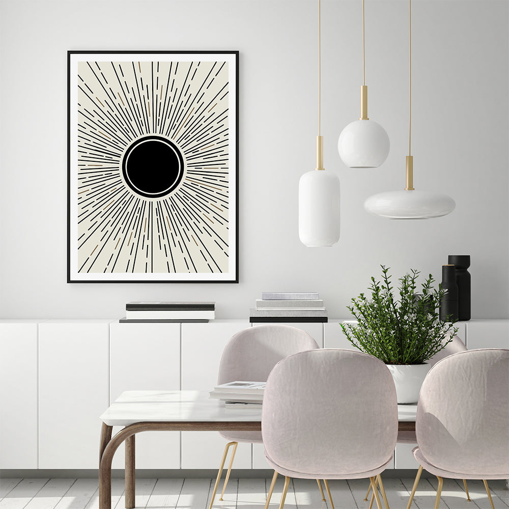 Stunning 90cmx135cm Sunrise Canvas Art with Black Floating Frame