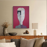 Abstract Woman Canvas Art 90cm x 135cm with Black Frame - Front View