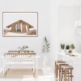Wall Art 80cmx120cm Surf Cabin Wood Frame Canvas - Side View