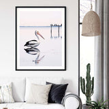 Wall Art 80cmx120cm Pelican Black Frame Canvas - Front View