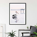 Wall Art 80cmx120cm Pelican Black Frame Canvas - Side View