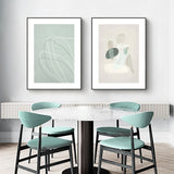 Abstract Body & Lines Canvas Wall Art Set with Black Frame - 40x60cm - Front View