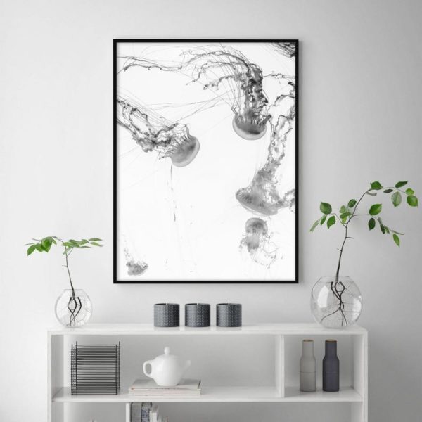 Jellyfish Canvas Art in Black Frame - 40cm x 60cm Premium Print
