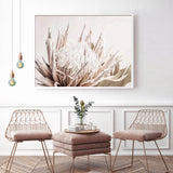 Framed Canvas Art - Pure Protea II - 100cm x 150cm with White Frame