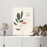 Framed Canvas Art Print of a Line Art Girl's Face - 90cm x 135cm - Front View