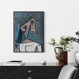 Wall Art 80cmx120cm Head Of A Woman By Pablo Picasso Black Frame Canvas - Side View