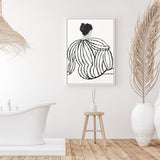 Wall Art 80cmx120cm Modern Lady White Frame Canvas - Front View