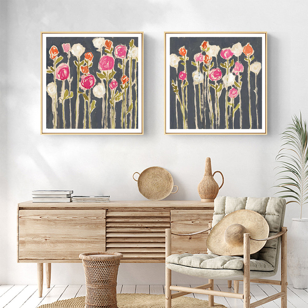 Laurels Lollies Canvas Wall Art Set - 100cm x 100cm with Wood Frame