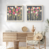 Wall Art 70cmx70cm Laurels Lollies 2 Sets Wood Frame Canvas - Side View