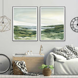 Watercolor Landscape Canvas Art Set with Black Frames - 80cm x 120cm - Front View