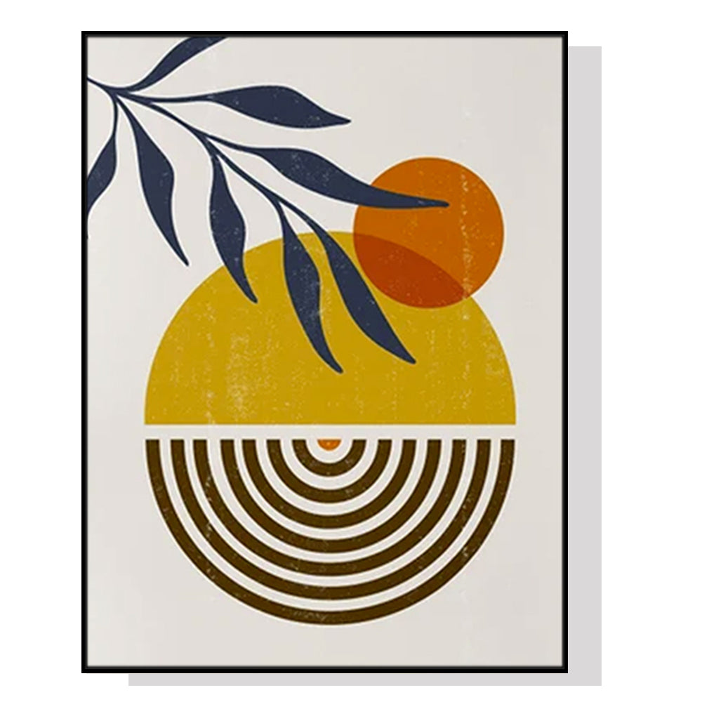 Celestial Harmony: Framed Canvas Art of Sun and Moon (90cm x 135cm)