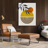 Celestial Harmony: Framed Canvas Art of Sun and Moon (90cm x 135cm) - Front View