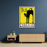Wall Art 80cmx120cm Black Cat Black Frame Canvas - Side View